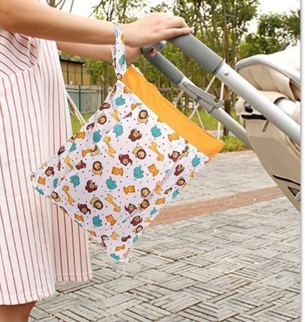 Bontime Wet Bag Double Zip Waterproof Diaper Pouch Expands Swim Laundry Travel